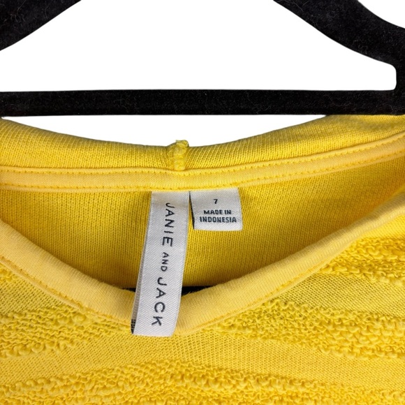 EUC Janie and Jack Yellow Kids Hooded Terrycloth Swim Cover-up Sz 7 - Picture 2 of 7